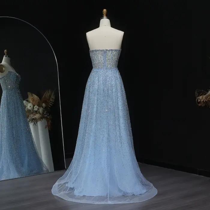 Robe de soirée de luxe Sharon Said Bling A Line en cristal pour femme