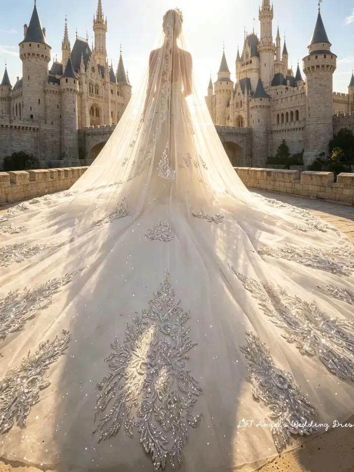 Voile de mariée cathédrale de luxe à une couche