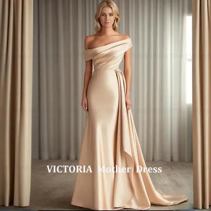 Robes de mariée/marié modernes en satin personnalisées VICTORIA 2026