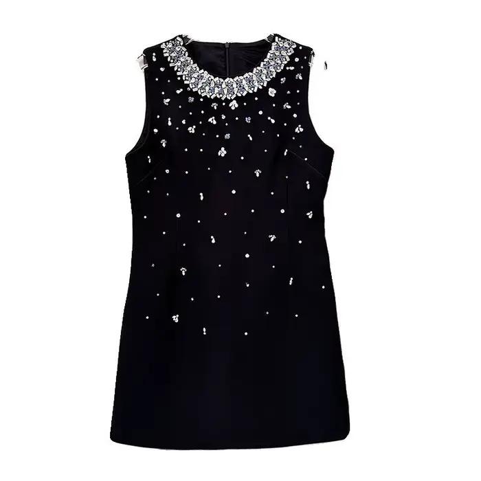Robe d'été ornée de cristaux lourds 2025 | Mini