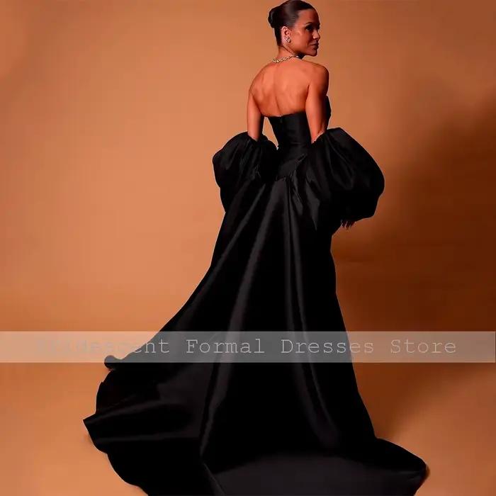 Robes de soirée en satin noir pour femmes
