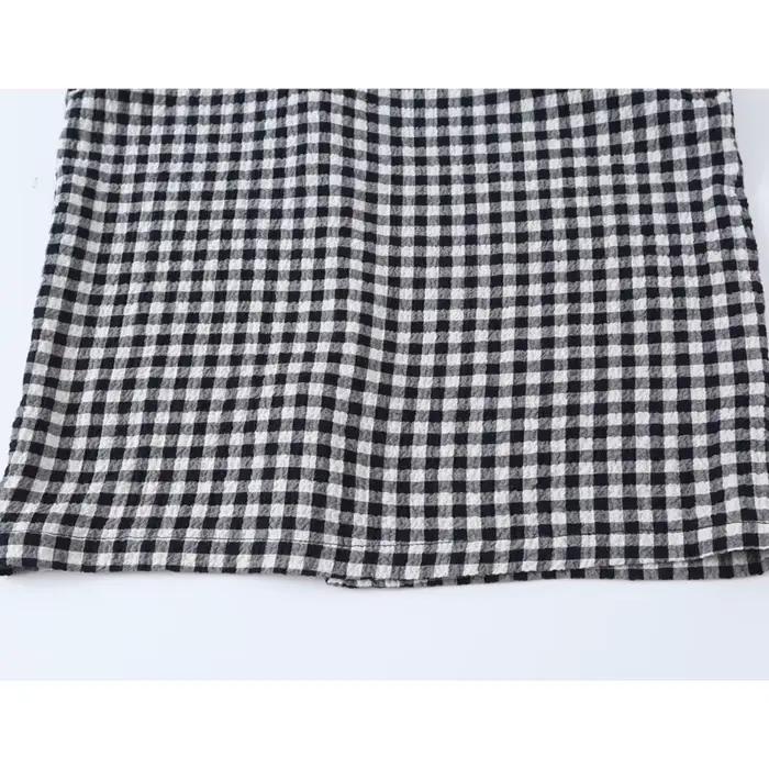 Nouvelle Robe Midi Élégante à Carreaux pour Femme Été 2026