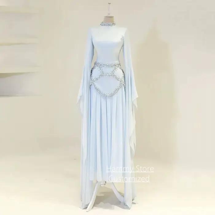 Robe de soirée arabe moderne personnalisée à manches longues