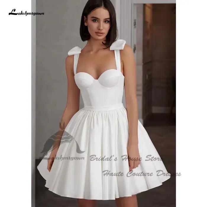 Robes de mariée de plage courtes en crêpe Simple