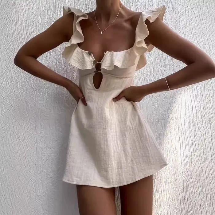 Mini robe de plage rétro pour femmes