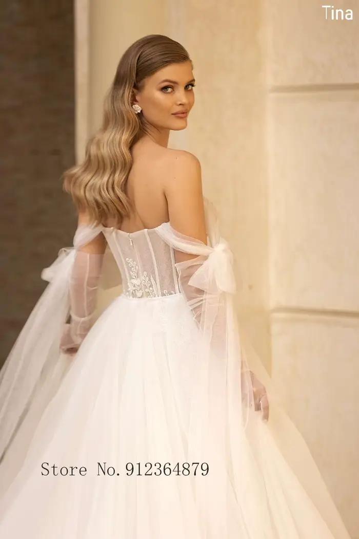 Robes de mariée sirène de luxe avec appliques en dentelle