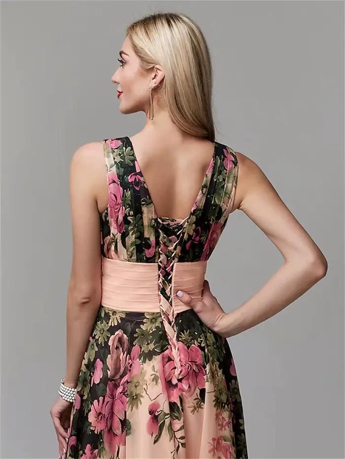 Robe de Soirée Personnalisée en Mousseline de Soie pour Femme