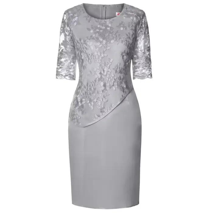 Robe Midi Grande Taille Femme 2026 5XL Élégante Col Rond