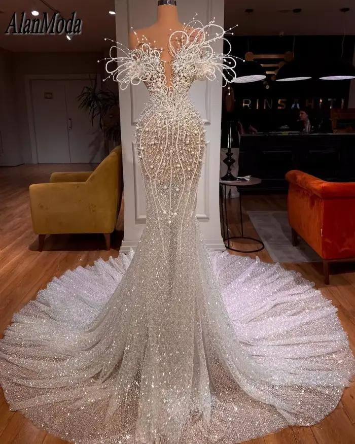 Robe de soirée rose personnalisée avec perles et cristal pour femmes, soirée officielle, mariage, gala, occassions spéciales