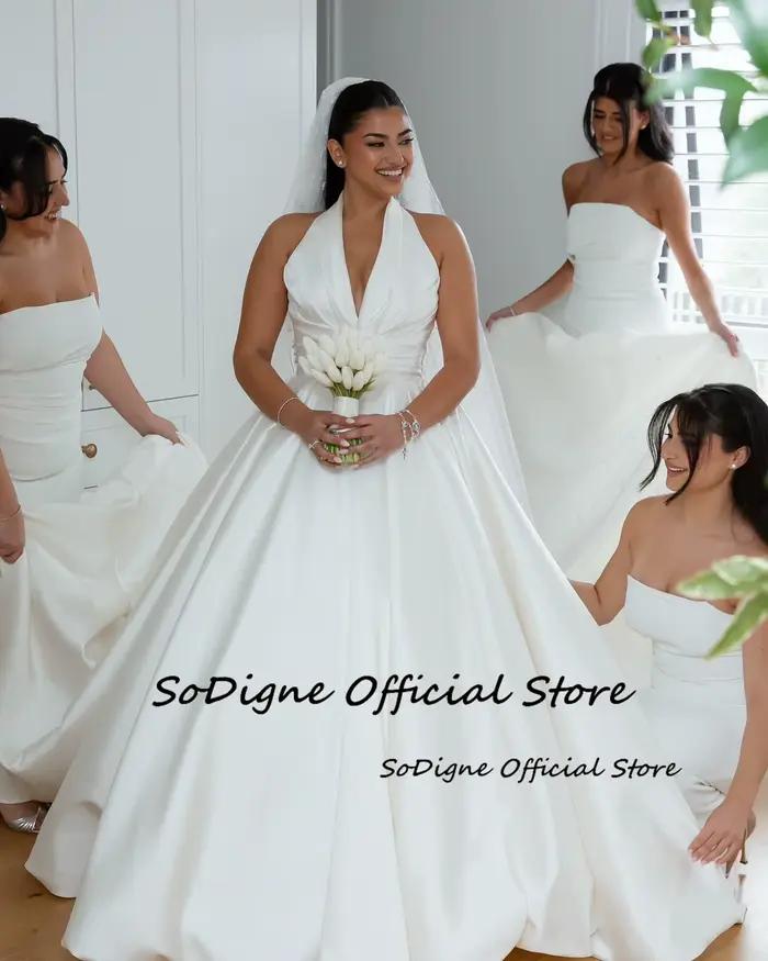 SoDigne-Robe de Mariée Simple en Satin