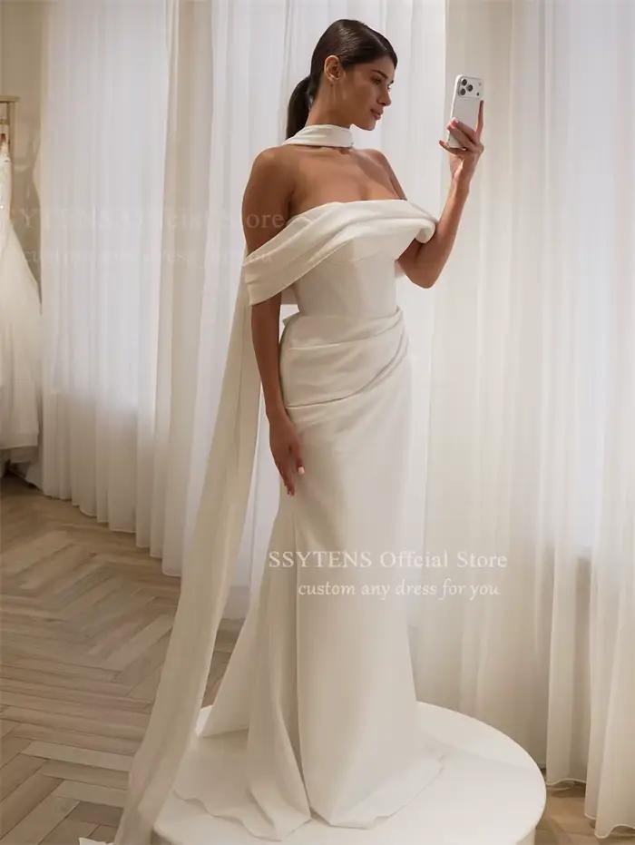 SSYTENS Robes de mariée élégantes en satin