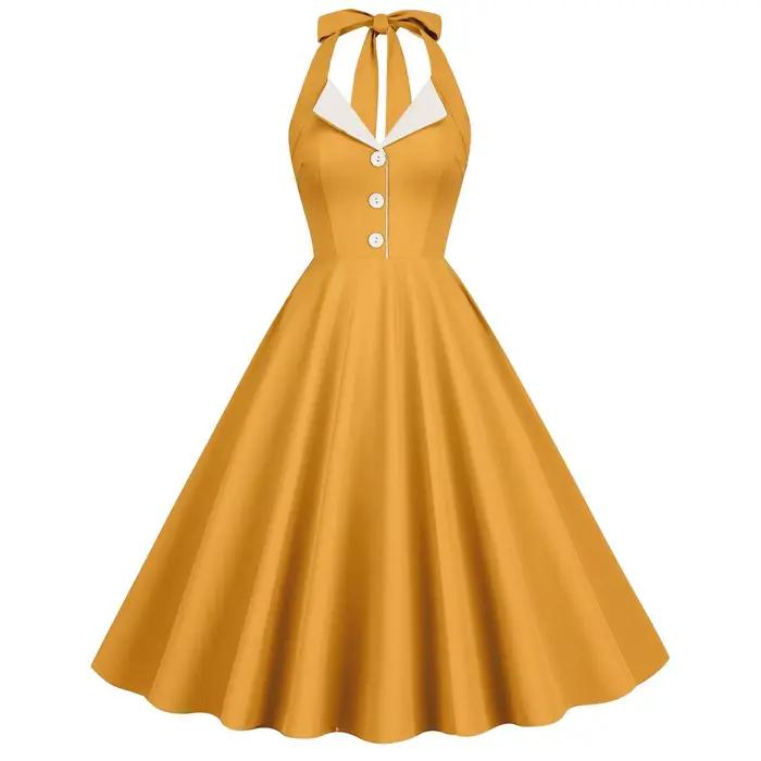 Robe de soirée vintage dos nu pour femme