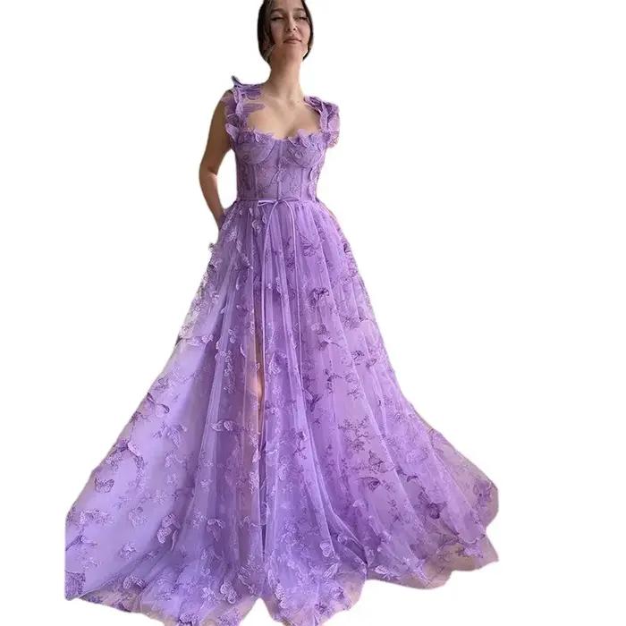 Robe sans manches en polyester avec dentelle pour femmes, silhouette fluide, col en V, disponible en plusieurs couleurs pour toutes les occasions estivales
