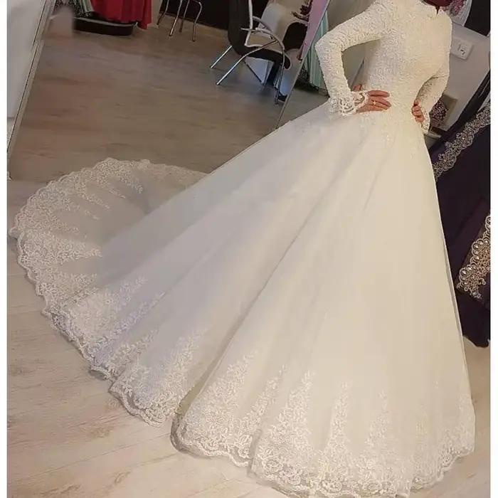 Robe de mariée de Style français avec col montant