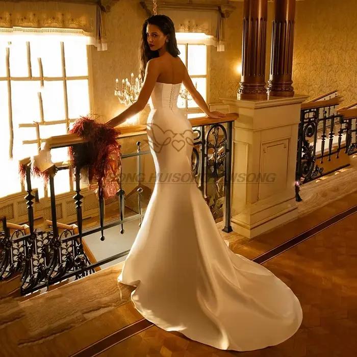 Robes de mariée sirène blanche 2026 chérie balayage Train Maxi robe