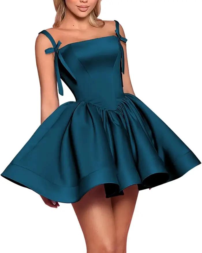 Robes de soirée en satin pour adolescentes