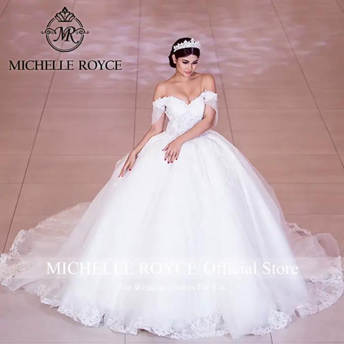 Michelle Royce robe De bal robes De mariée De luxe pour les femmes perles chérie hors De l'épaule