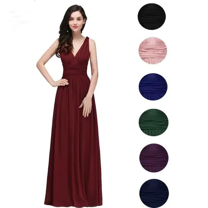Robe de Soirée Longue en Fibre de Mousseline de Soie
