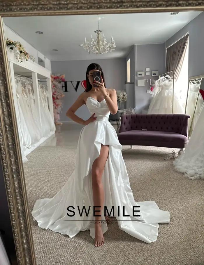 SWEMILE – robes de mariée modernes asymétriques pour femmes