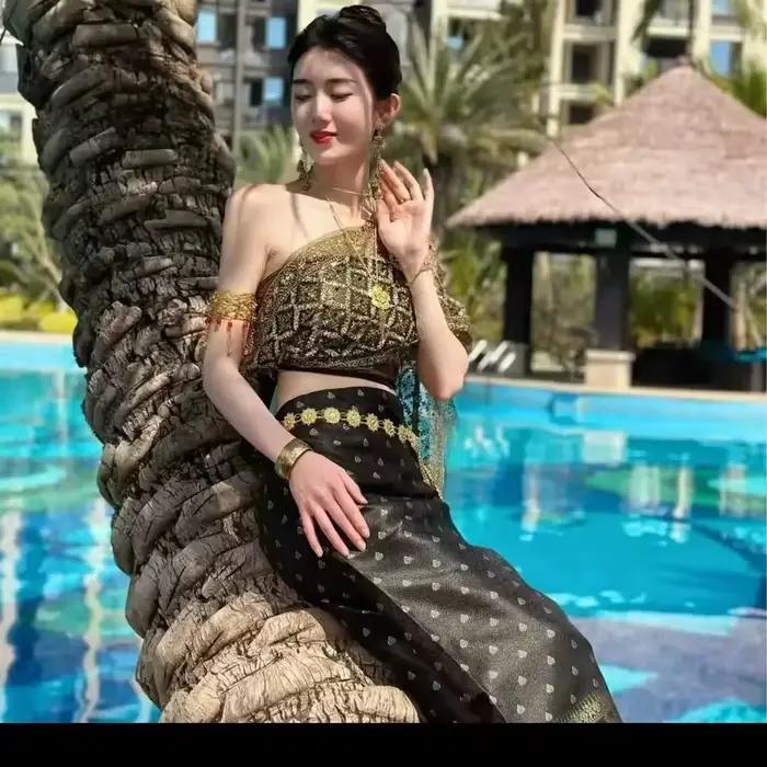 Robe Traditionnelle Thaïlandaise Vintage Dai pour Femme