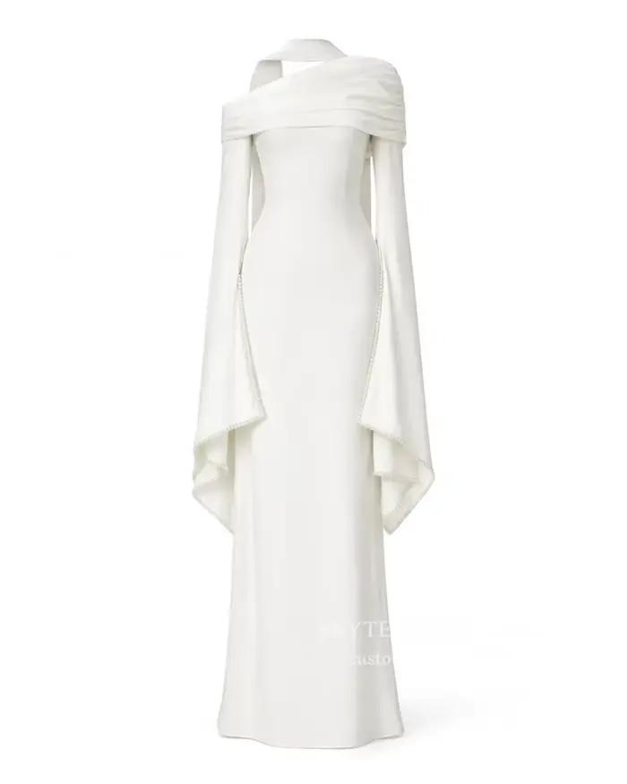 SSYTENS Robes de mariée modestes ivoire à manches longues