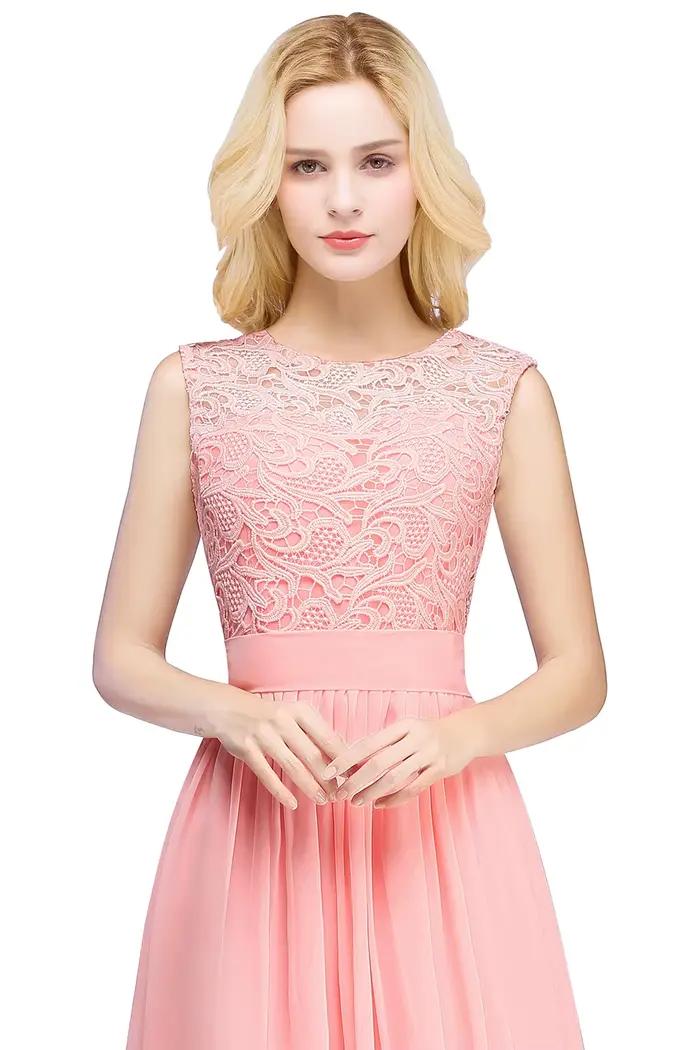 Robe de Demoiselle d'Honneur Élégante en Mousseline de Soie pour Femme