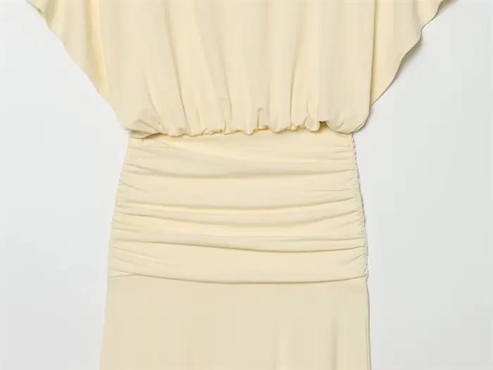 Robe longue plissée pour femme