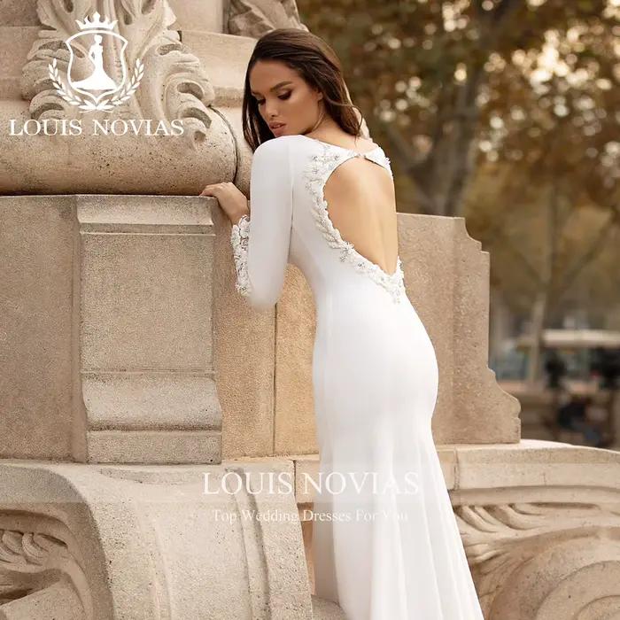 Modiis-Robe de mariée sirène à manches longues
