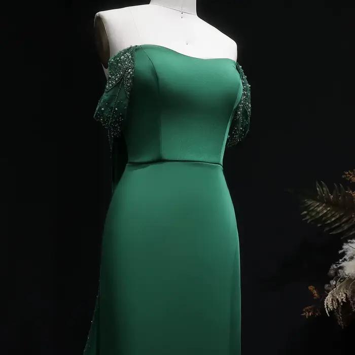 Sharon Said – robe de soirée fourreau vert émeraude