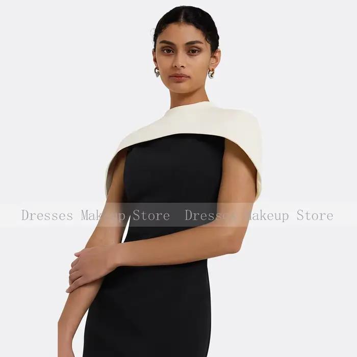 Robe de soirée personnalisée Cape Beige col rond longueur de plancher colonne robes