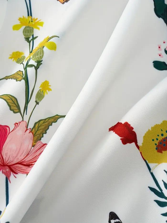 Robe décontractée à manches longues à imprimé floral pour femme