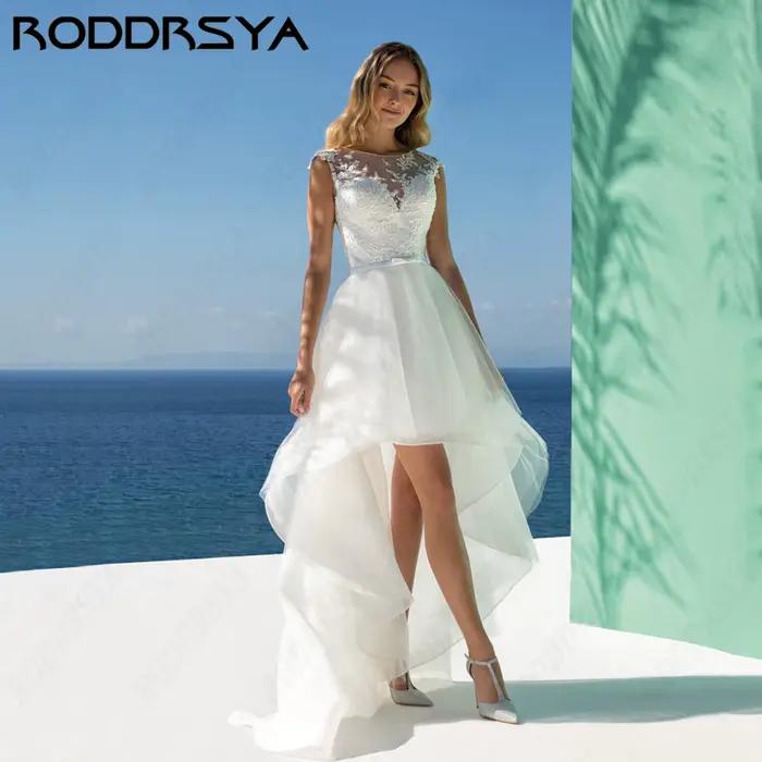Robe de Mariée Haut Bas Tulle RODDRSYA Personnalisable