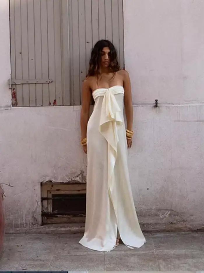 Robes de soirée longues élégantes en satin pour femmes