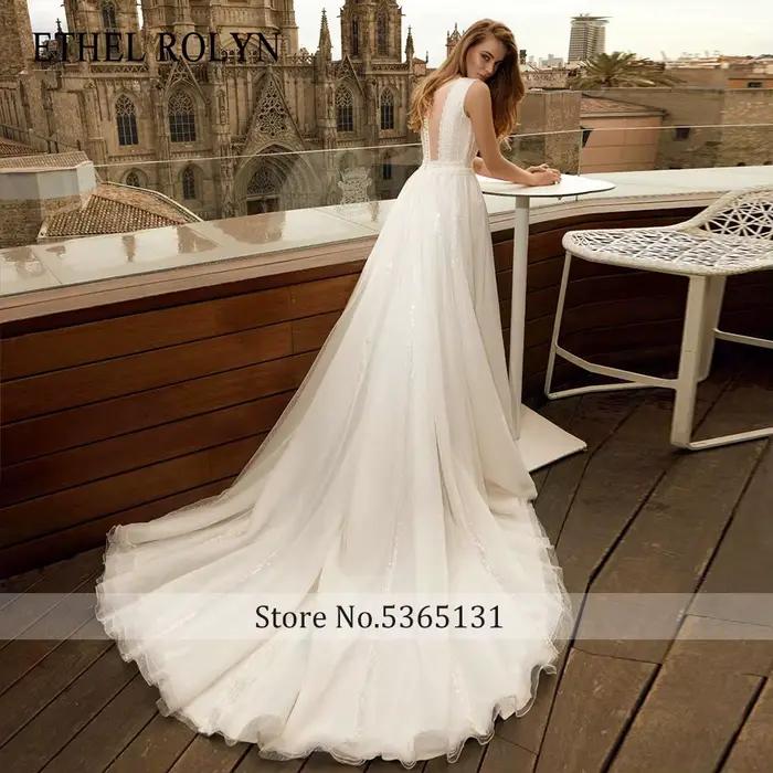 ETHEL ROCircN-Robe de mariée A-Line en fibre