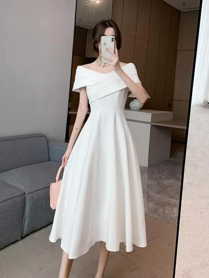 Robe de Soirée Mi-Longue Élégante pour Femme