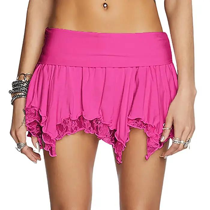 Robe mini en dentelle avec style american retro pour femmes, jupe tendance et élégante pour occasions spéciales et mode été