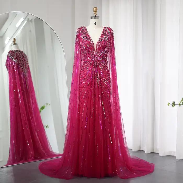 Robes de soirée de luxe Sharon Said en lilas avec cape