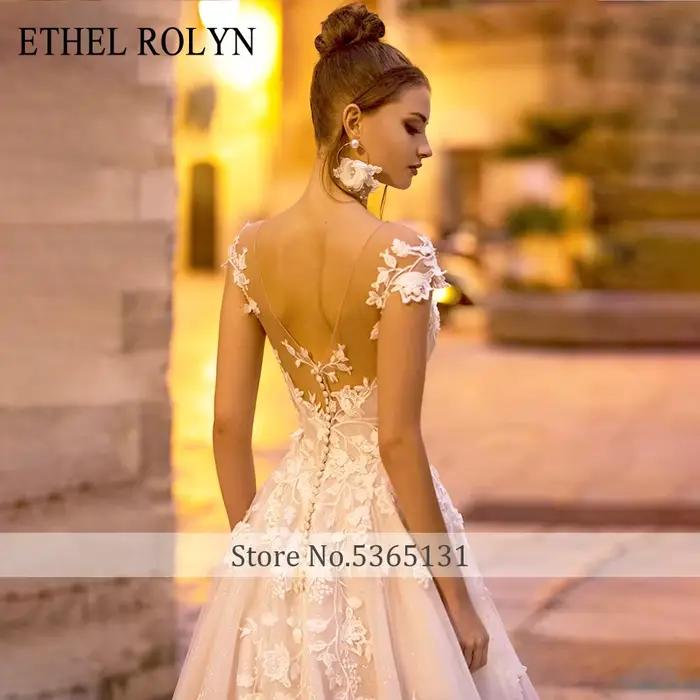 ETHEL ROLYN robes De mariée romantiques pour les femmes hors De l'épaule dos nu dentelle Appliques Boho robe