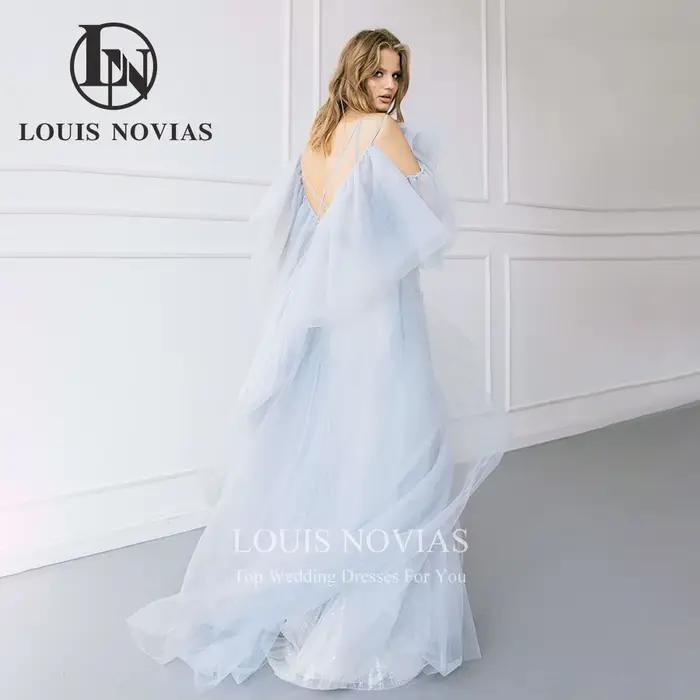 Modiis-Robe de mariée A-Line en tulle bleu