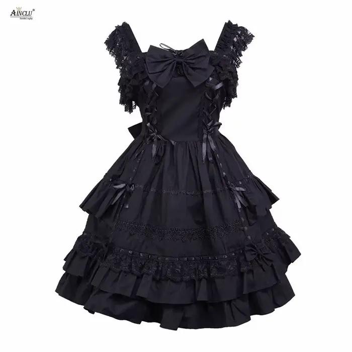 Robe trapèze classique mi-longue noire en élasthanne avec dentelle et ruban pour femmes, idéale pour les occasions spéciales et les événements de gala