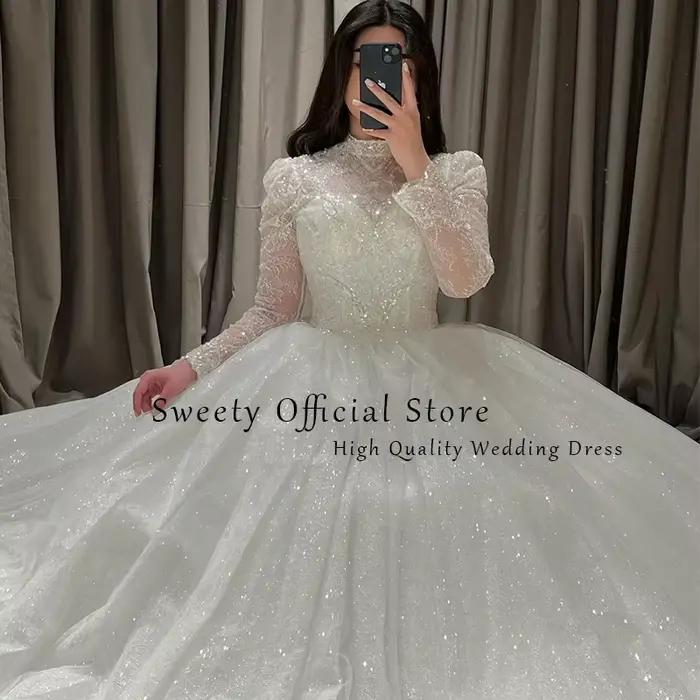 Robe de Mariée de Luxe avec Broderie de Dentelle et Paillettes