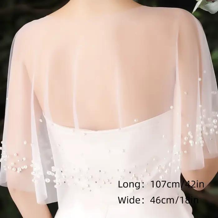 Cape de robe de soirée de mariage avec perles