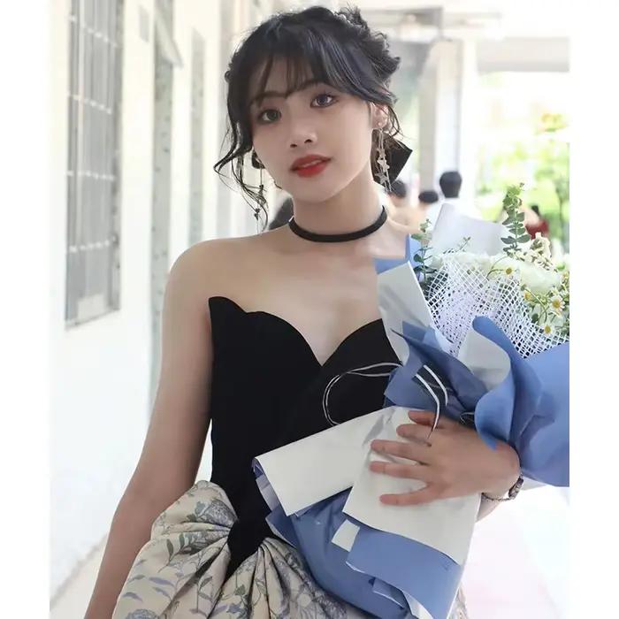 Robe de soirée sans bretelles personnalisée
