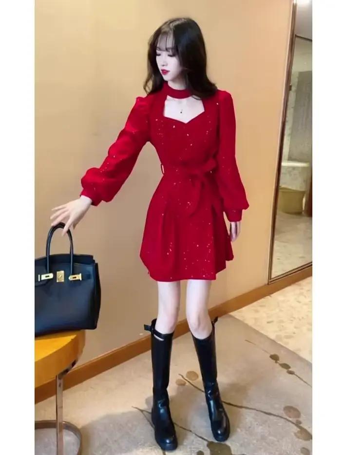 Robe en velours pour femmes