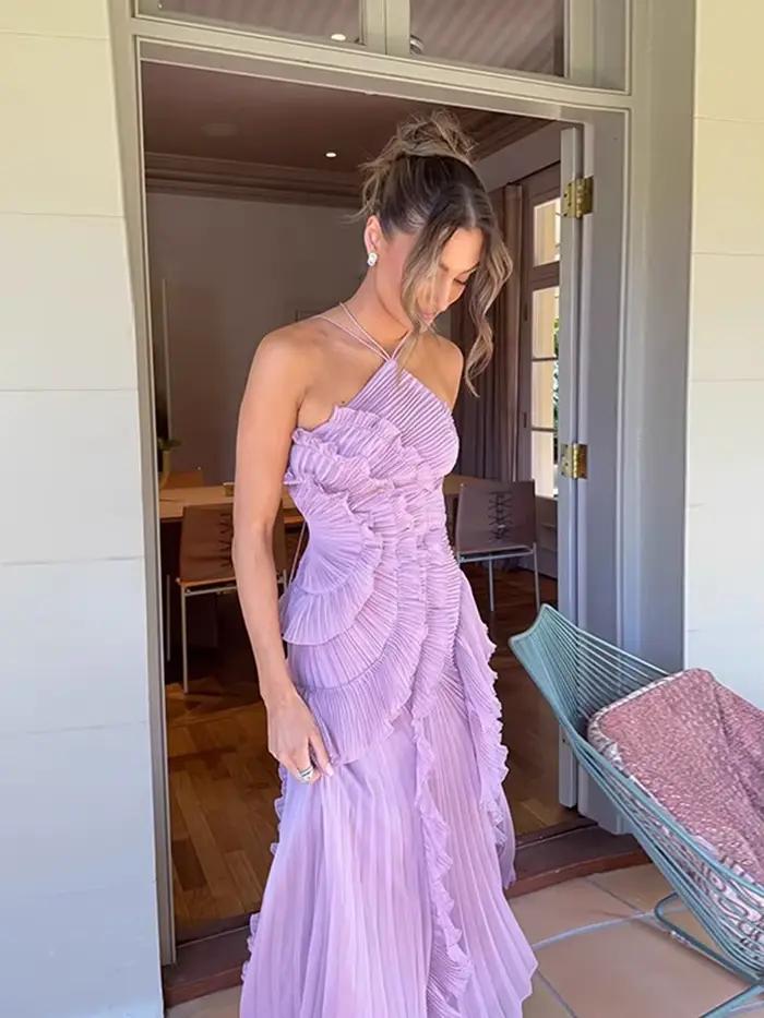 Robe de soirée Style plage avec volants