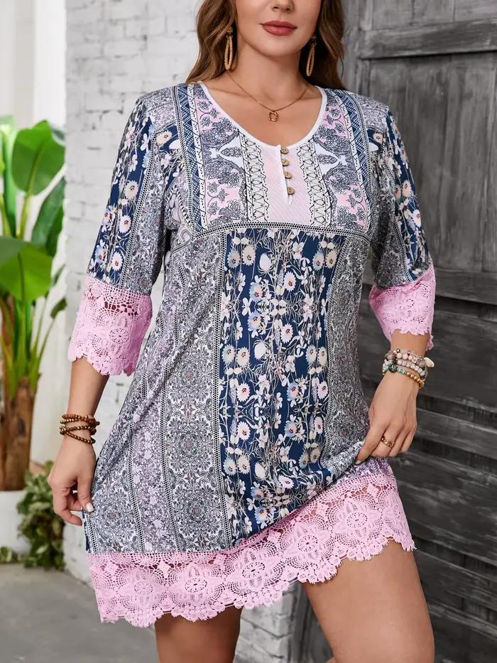 Grande taille mode femmes élégantes robe ample tenue décontractée