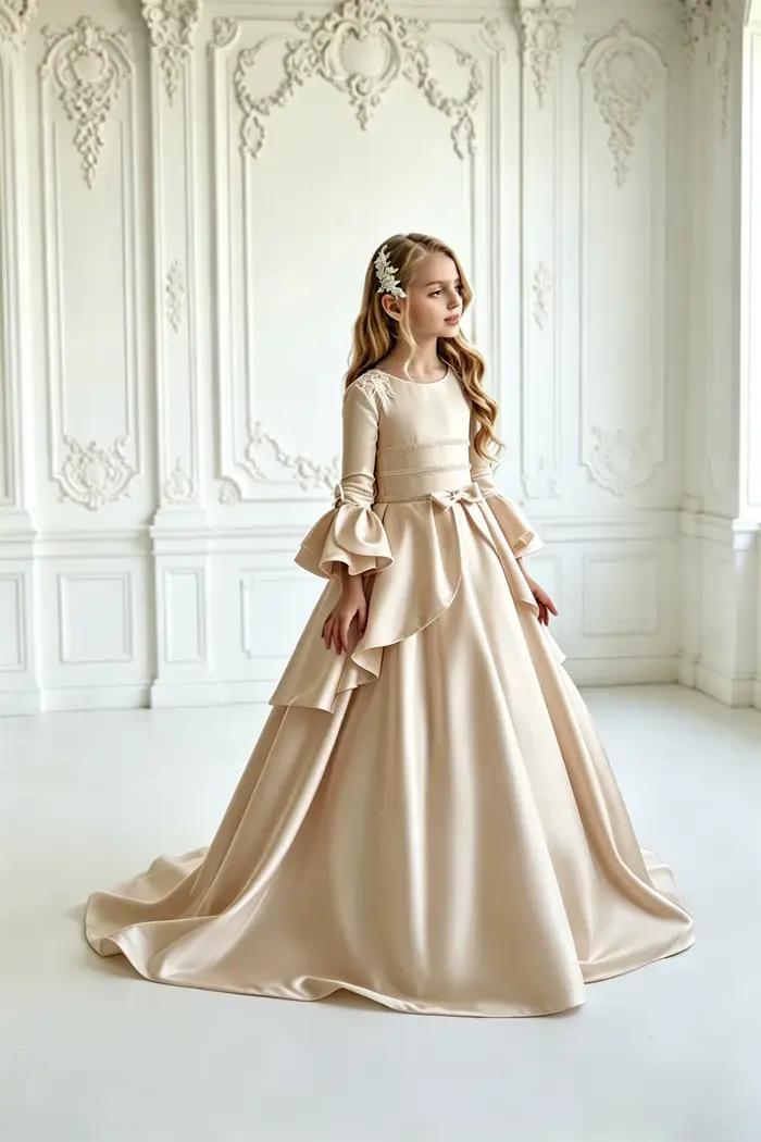 Robes de demoiselle d'honneur blanches avec appliques perlées et nœud