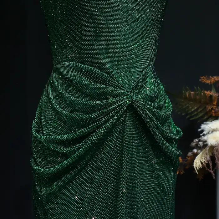 Robe de soirée sirène Sharon Said de luxe rouge bordeaux à col carré