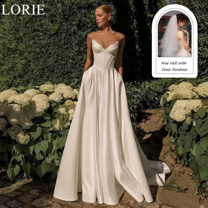LORIE Robes de mariée élégantes en satin