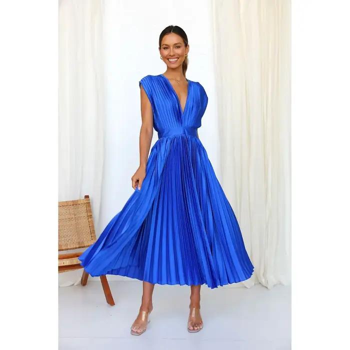 Robe plissée sexy pour femmes